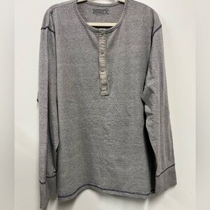 Route 66‎ Men's Gray Henley Size XL Long Sleeve 100% Cotton